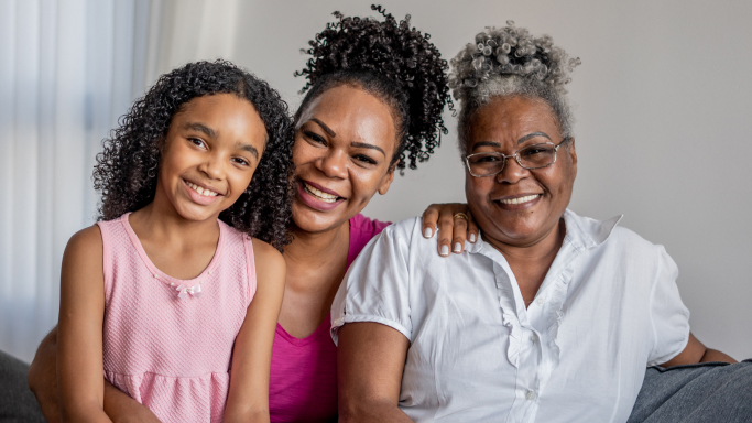 Family discussing health history with healthcare provider